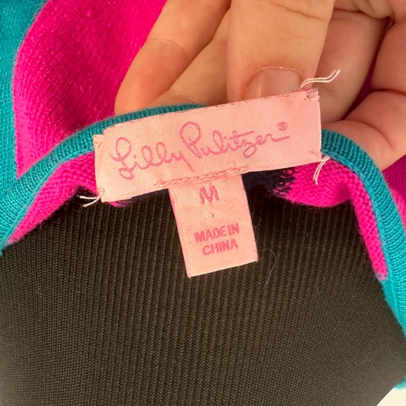 Lilly Pulitzer Knit Geometric Graphic Sweater Dress Medium - Picture 2 of 7